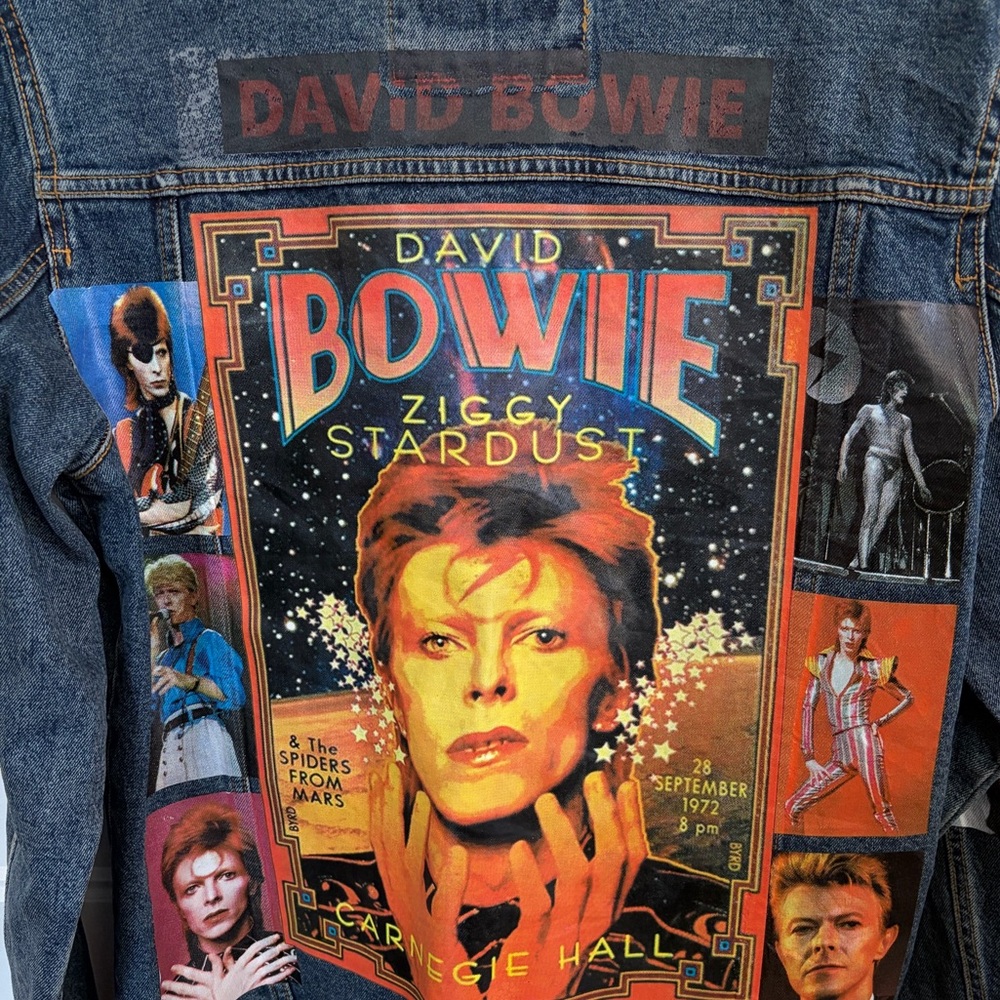 David Bowie handmade / upcycled Denim Jacket - Picture 8 of 14